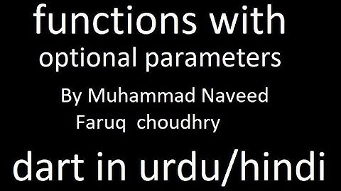 optional parameters in functions