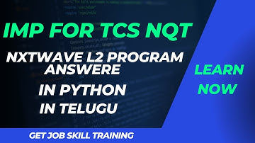 tcs nqt pevious coding question | nxtwave L2 program answer | nextwave coding questions