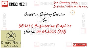 GE3251 ENGINEERING GRAPHICS APRIL MAY 2023 afternoon QUESTION SOLVING (No audio, BGM alone)