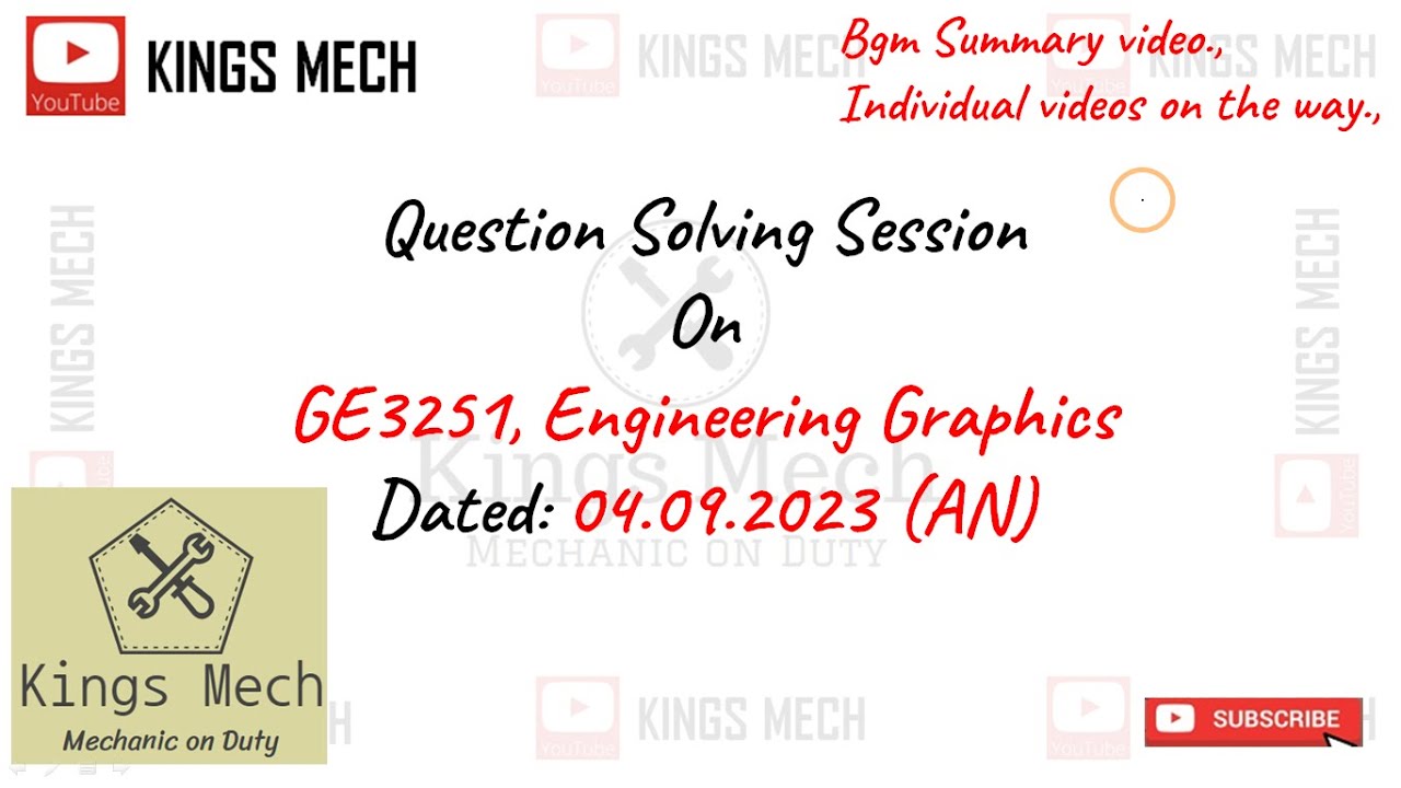 GE3251 ENGINEERING GRAPHICS APRIL MAY 2023 afternoon QUESTION SOLVING ...