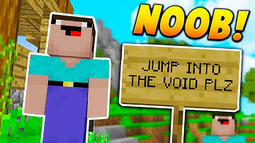 PRETENDING TO BE A NOOB! - Minecraft SKYWARS TROLLING (NOOB EXPERIMENT!)
