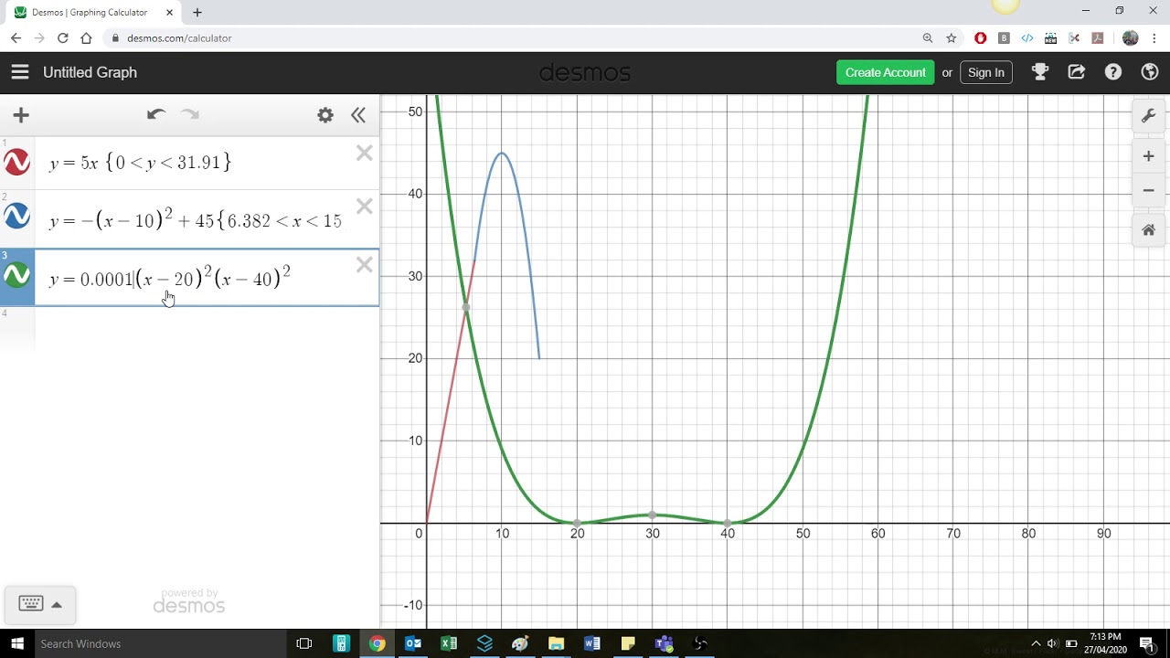 Graphing online with Desmos