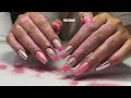 WOW Pink and  Silver Metallic Nail Design Ideas
