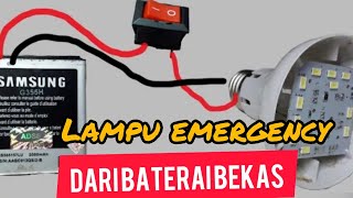 cara membuat lampu emergency dari bekas batrei hp dan modul step up