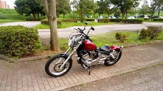 ビラーゴ125　肩が痛いからハンドル4インチに(T.T)