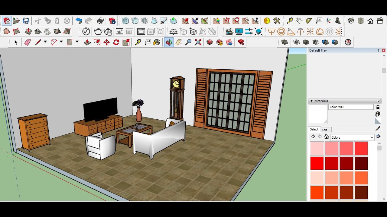 Design a Living Room in Sketchup YouTube