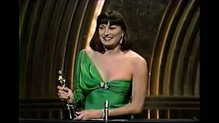 Anjelica Huston wins the Oscar for Best Actress In A Supporting Role