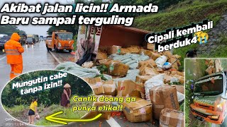 Ganasnya tol Cipali ‼️Truck cabe perdana mengalami L4KA ‼️😭