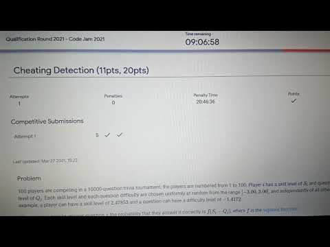 Codejam#2021 qualification round # 5solution #cheating detection