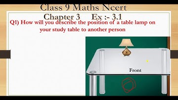 Q1 How will You Describe The Position Of A Table Lamp Kept On Your Study Table To Another Person