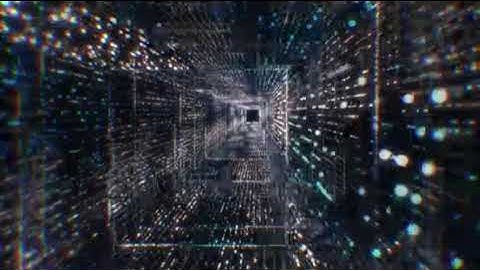 Motion Graphic 4k flying into digital technologic tunnel, 3D big data