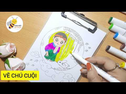 Vẽ Chú Cuội I Cách Vẽ Chú Cuội Ngồi Trên Cung Trăng Ii Ong Mật Mỹ Thuật #70  - Youtube