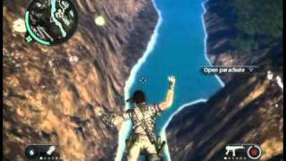 Just Cause 2 Epic Mountain Belly Flop Death!!