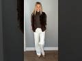 Chocolate Knit, Faux Fur Vest and Studded Bag Over White Wide Legs: Winter Chic Done Right #ootd