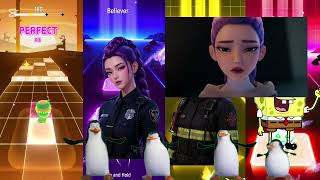 K-pop Demon Hunters Vs Coffen Dance VS Tiles Hop EDM RUSH #shorts 