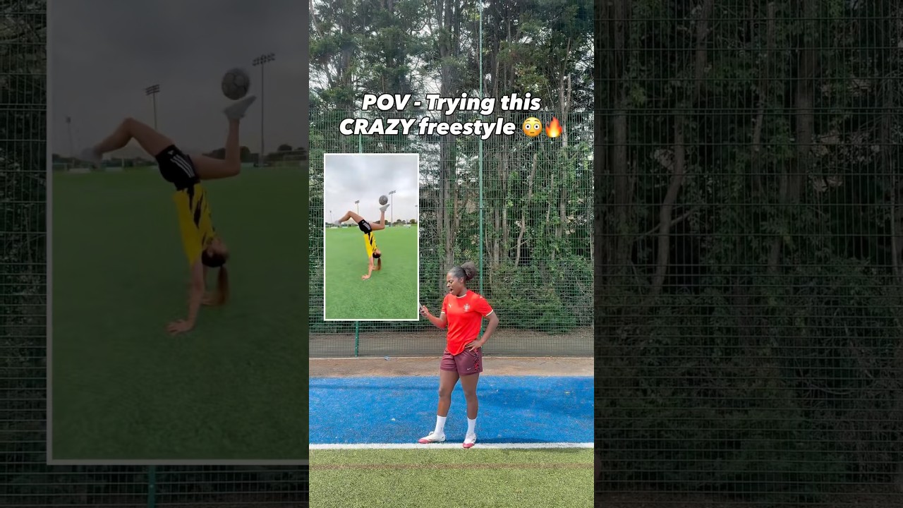 Trying this CRAZY skill!! 😳🔥 #football #soccer #shorts
