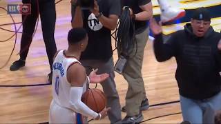 Russell Westbrook Pushes Fan THEY AMOST FIGHT!