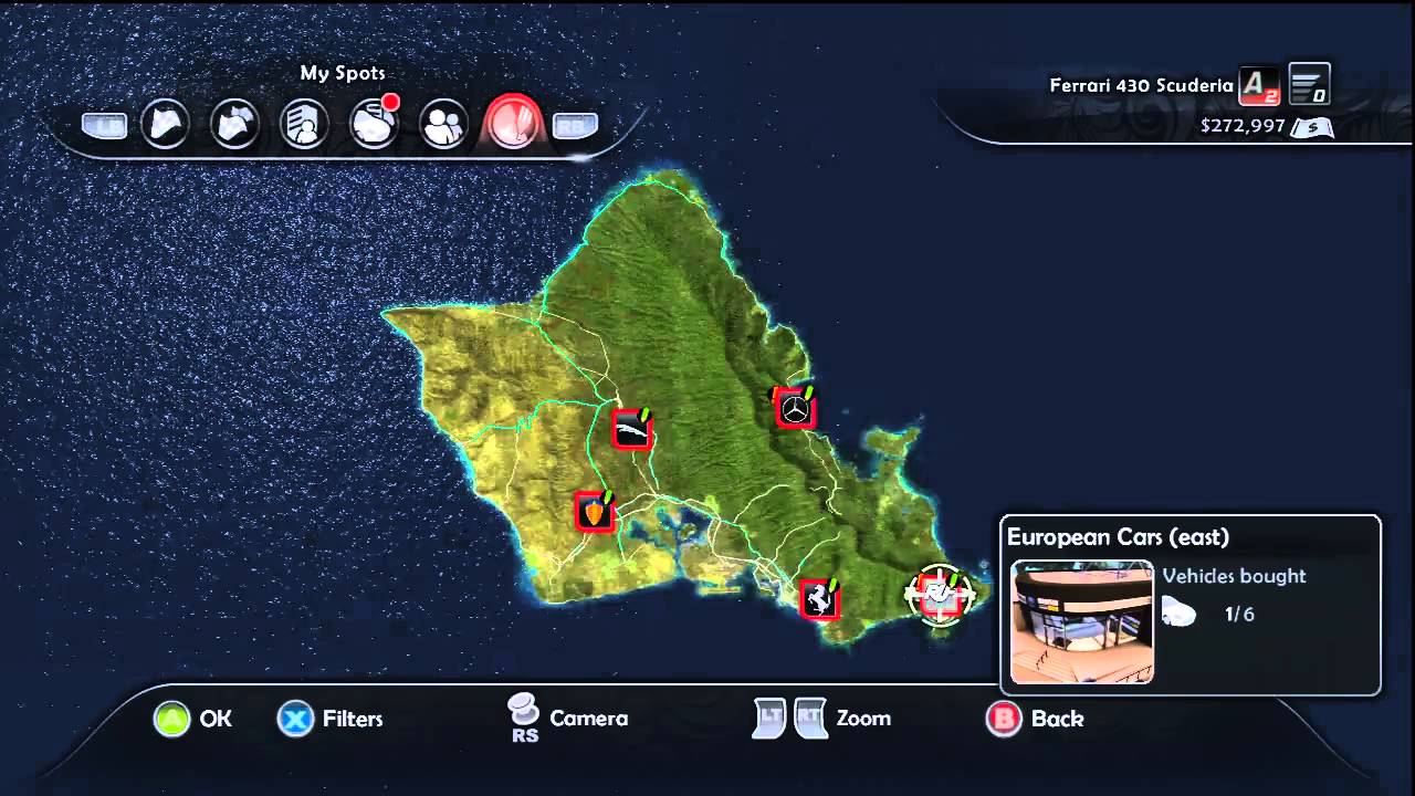 Test Drive Unlimited 2: European Cars Store Location Hawaii - YouTube