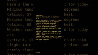 The weather report for Saturday 5th of September 2026 #Shorts