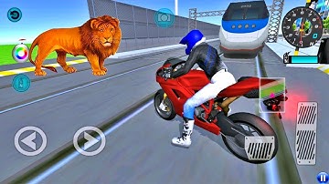 Motorcycle Vs Bullet Train Railway Station In 3D Driving Class   Android IOS Gameplay