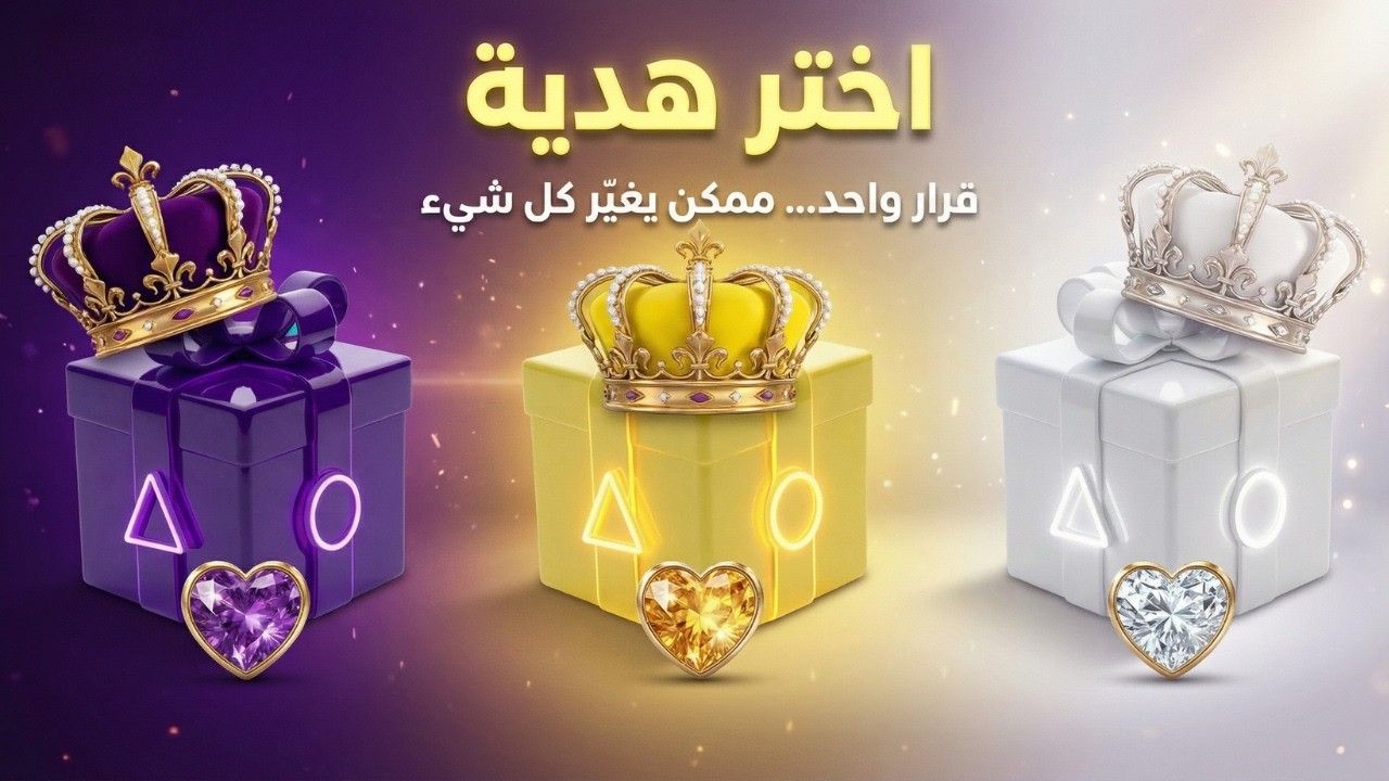 اختَر بسرعة ⏱️ هدية واحدة فقط 🎁 الأصفر 💛 أم البنفسجي 💜 أم الأبيض 🤍؟