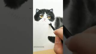 Amazing Watercolor Cat l art painting pets