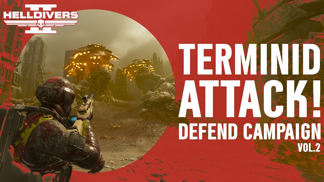 Terminid Attacking 🔴DEFEND CAMPAIGN: Terminid Attack! Vol. 2 #helldivers2 - YouTube