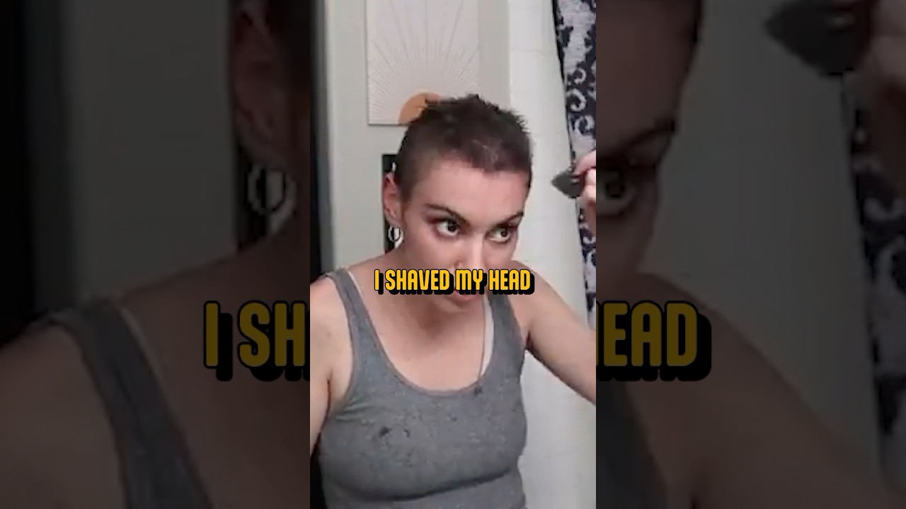 😍 I grew out my SHAVED HEAD for one year 😍 #shavedhead #diyhairstyles