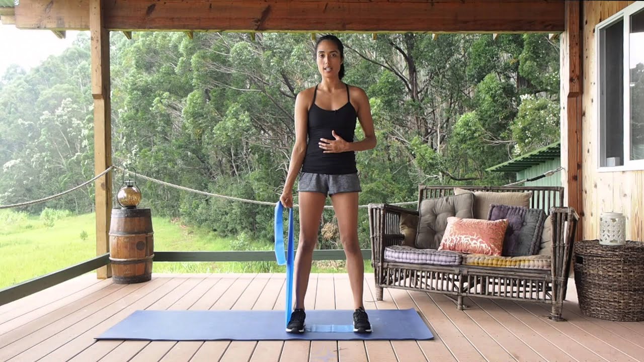 How to do Bicep Curls with exercise bands URBNFit YouTube