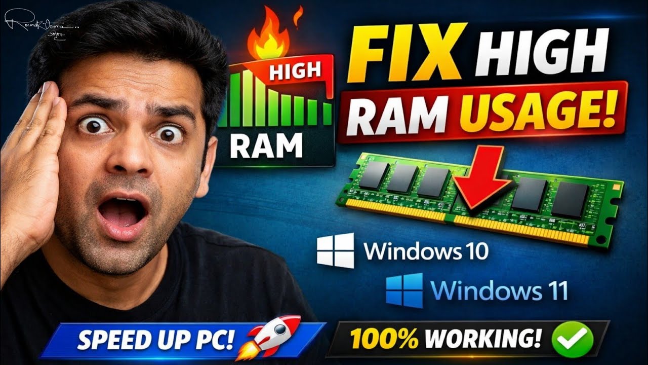 Windows 10/11 High RAM Usage Fix 🔥 100% Working | PC Fast Kaise Kare ...