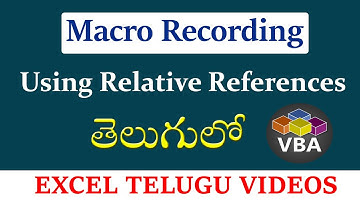 How to Record a Macro Using Relative References in Telugu