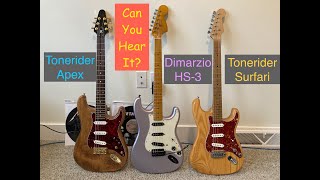 Noiseless Strat Blind Shootout Tonerider Surfari Vs Apex Vs Dimarzio Hs-3
