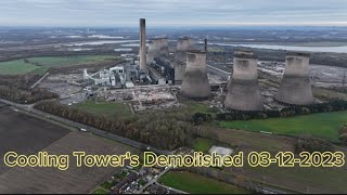 Fiddlers Ferry Power Station Demolition of Cooling Towers 03-12-2023