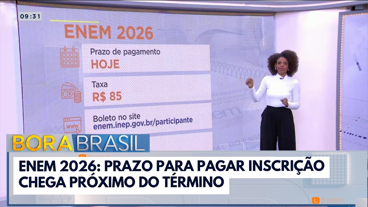 Enem 2026: prazo para pagar inscrição chega próximo do término