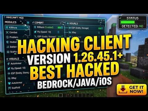 How To Get Best Hack Client | Minecraft 1.26.45.1+ Hacked Client Mod Menu MediaFire 😱 Hack In Java..