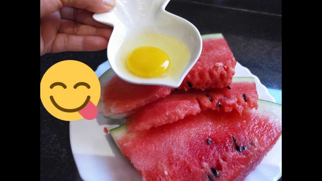 لو عندك بطيخ أحمر ( دلاح )🍉 و بيضة واحدة 🥚 حضري وصفة لن تخطر على بالك ...
