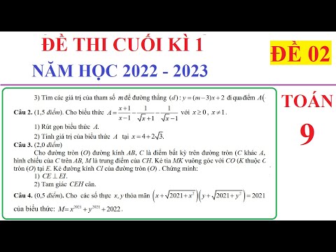 Video TOÁN 9 - ĐỀ 2 - ĐỀ THI CUỐI HỌC KÌ 1 TOÁN 9 NĂM... - youtube