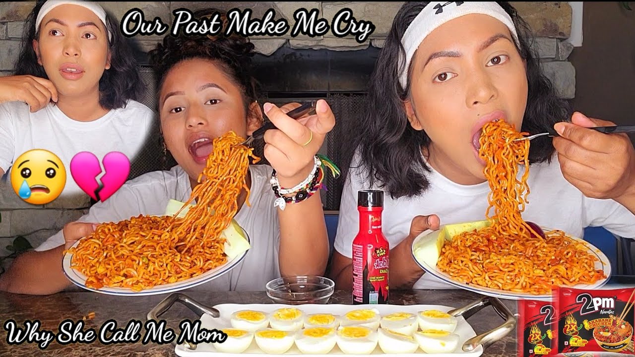 Why Rachana Call Me Mom 😢?/Nepali Mukbang 2x Noodles With Boil Egg And DalleKhursani Ko Achar/QNA 💔.