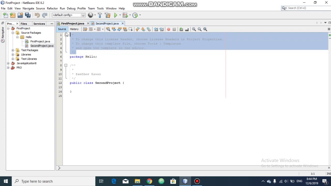 First Project Java - YouTube
