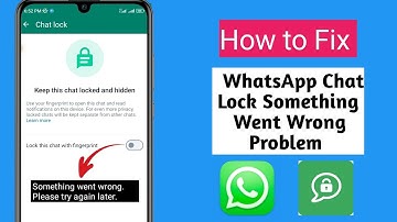 How to Fix WhatsApp Chat Lock Something Went Wrong Problem | Please Try Again Later