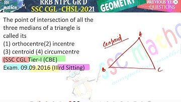 The point of intersection of all the three medians of a triangle iscalled its