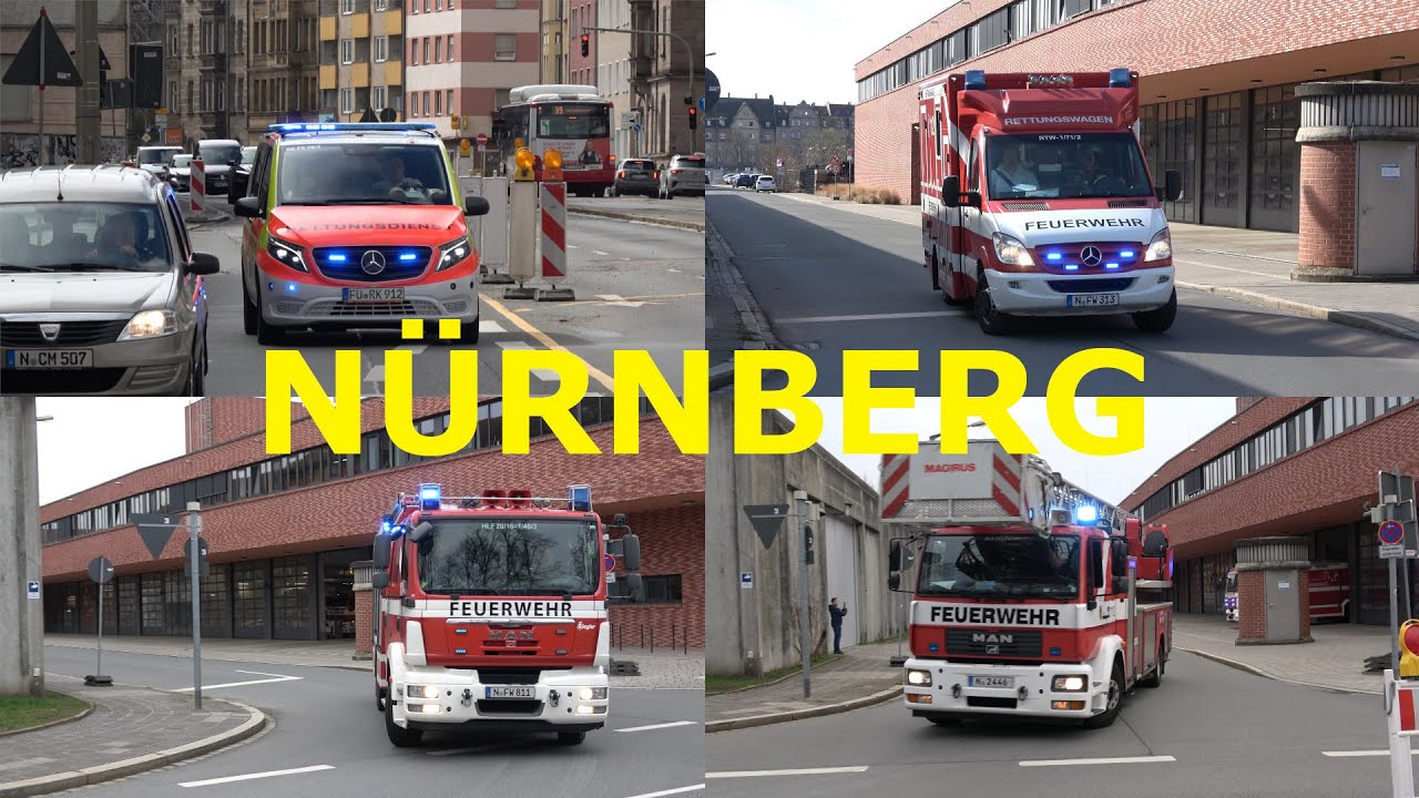 [RESERVE-HLF, -DLK, -RTW] Einsatzfahrten von und an der Feuerwache 1 NÜRNBERG