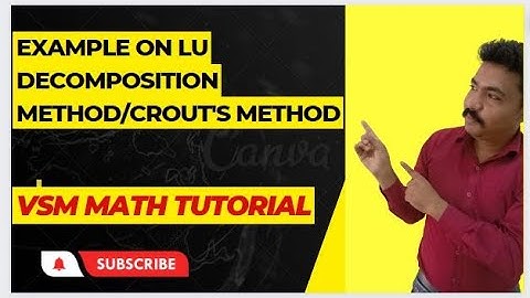 example on LU decomposition/ Crout