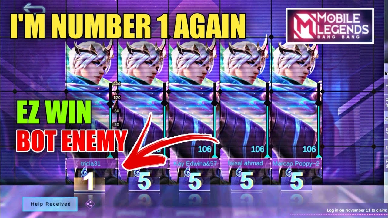BOT ENEMY EZ WIN HOW? | I AM TOP 1 RANKING PROMO DIAMONDS EVENT IN Mobile Legends