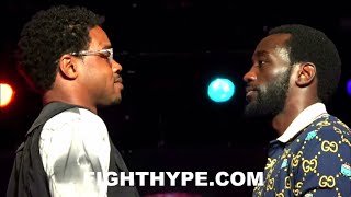 ERROL SPENCE JR. STEPS TO TERENCE CRAWFORD, WHO REFUSES TO BREAK STAREDOWN AT INTENSE FACE OFF IN NY
