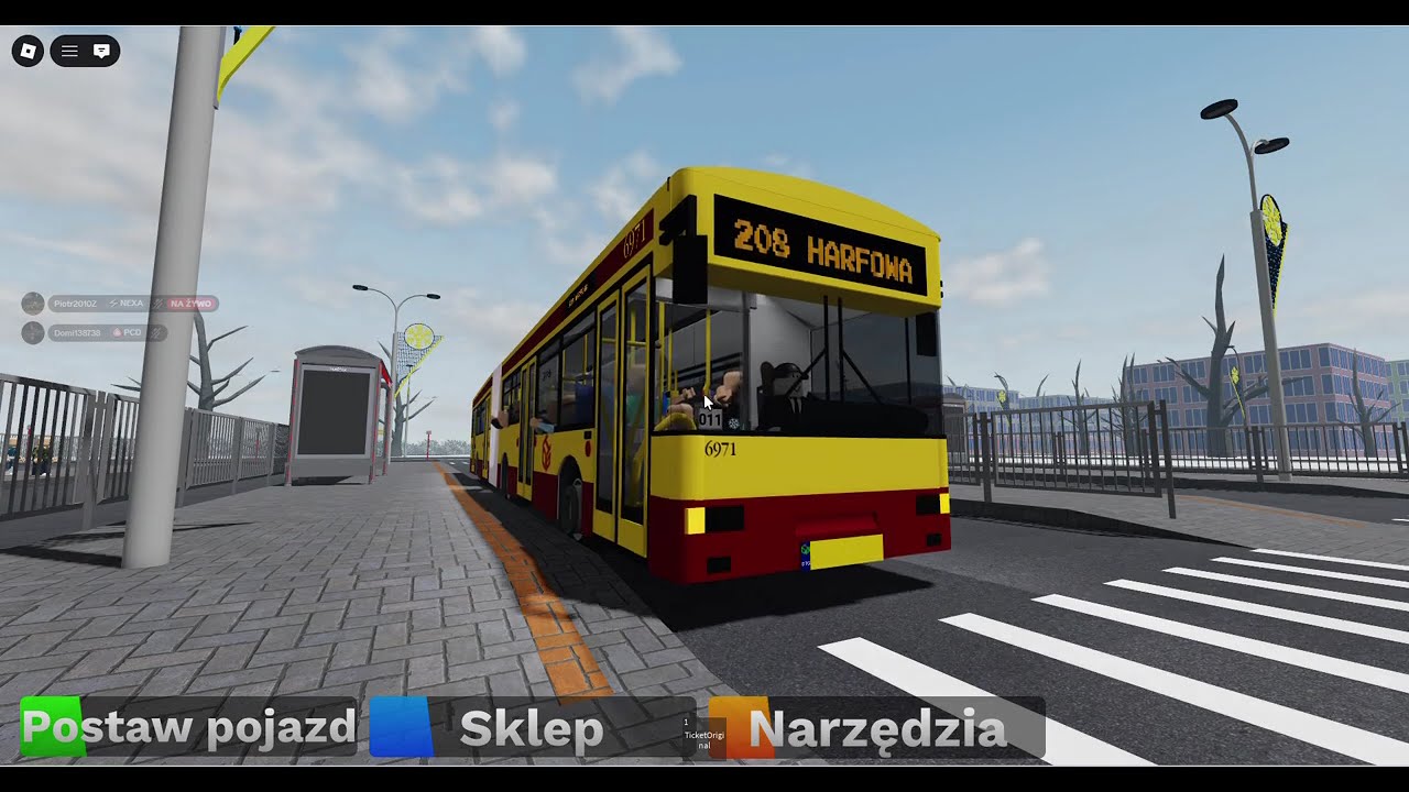 Roblox DTG 2 #36 Przejazd jako pasażer Jelczem M181M #6971  na linii 208.
