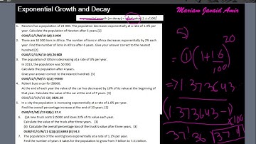 IGCSE Math 0580 Topic 35(a)/50 : Exponential Growth and Decay [Worksheet in description]