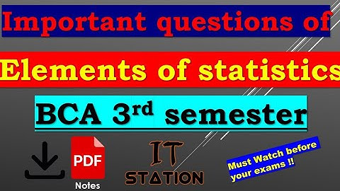 Elements of Statistics important questions for exam || BCA 3rd sem 2025