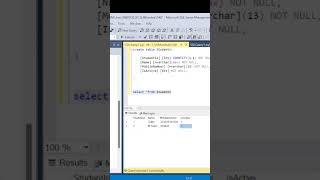Table creation #backend #ssms #sql #sqlserver #coding