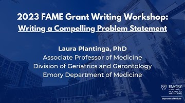 2023 DOM FAME Grant Workshop: Writing a Compelling Problem Statement